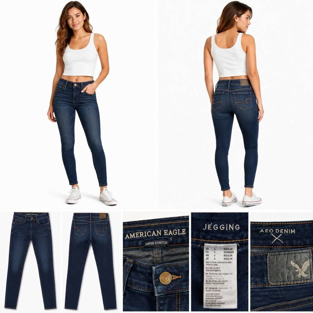 American Eagle Hi-Rise Jegging Women’s Jeans Size 6 Distressed Light Wash